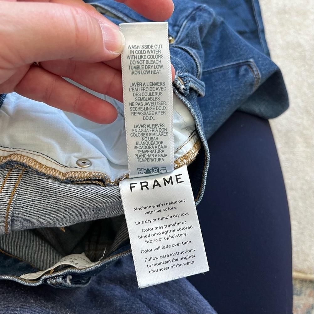 FRAME Le High Straight Asymmetrical Hem Jeans Size 28 Modern Contemporary - Picture 6 of 10